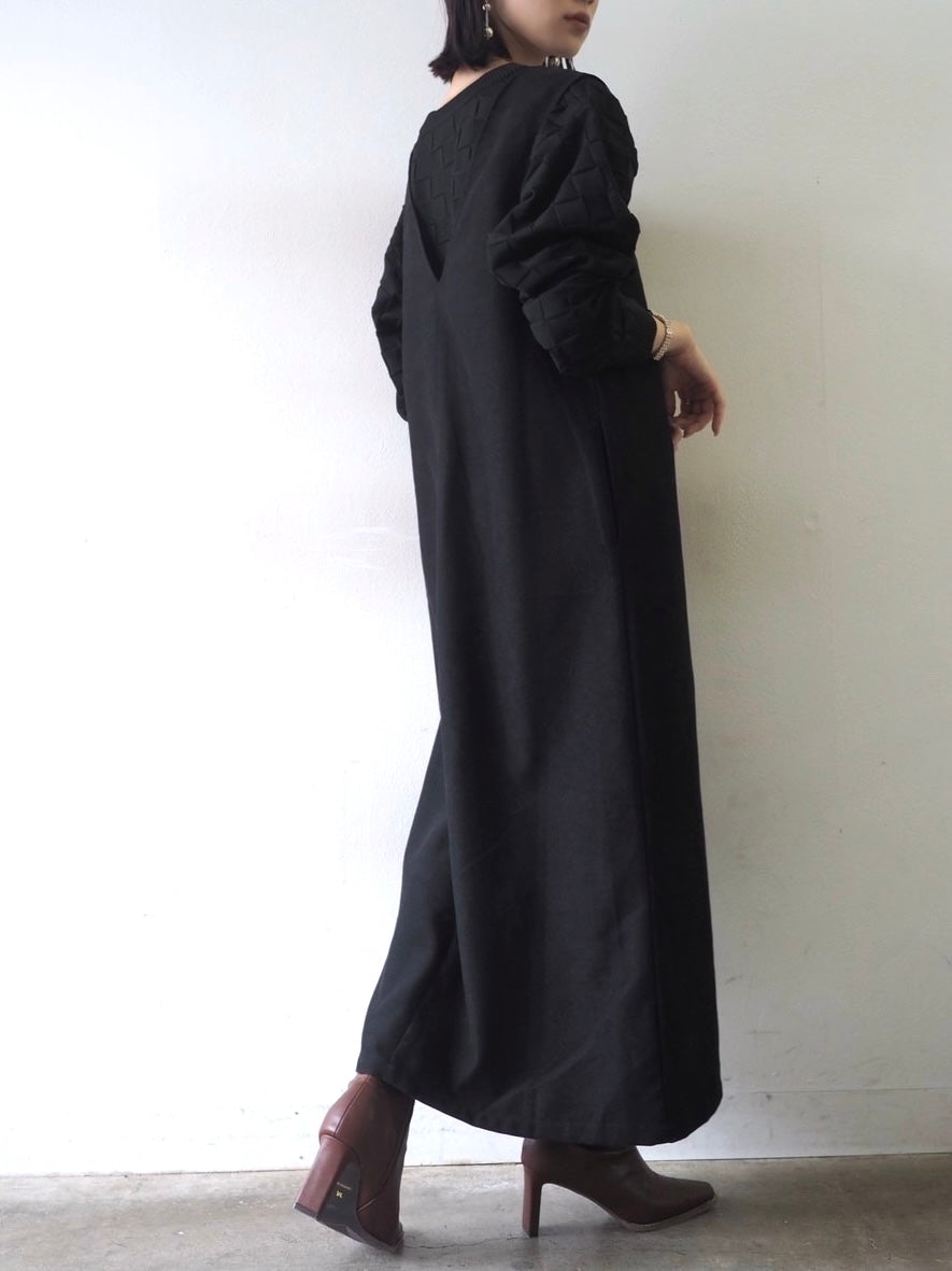 2WAY zip design dress/Black