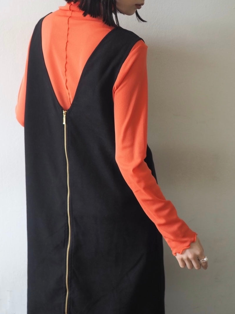 2WAY zip design dress/Black