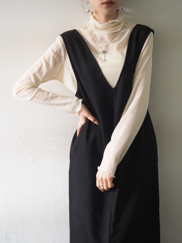 2WAY zip design dress/Black