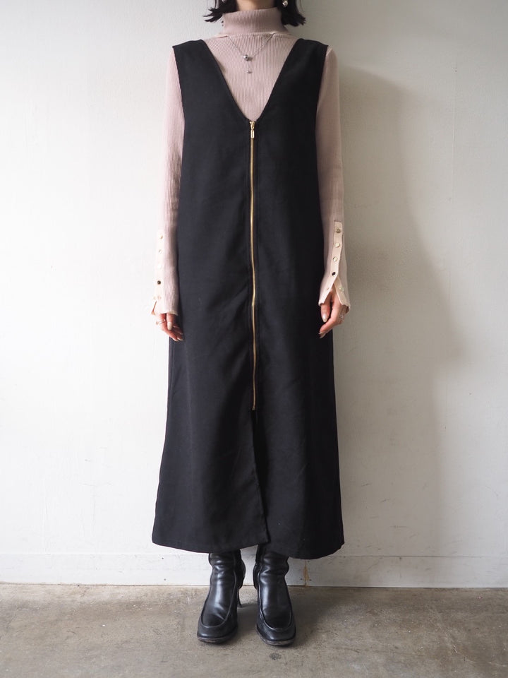 2WAY zip design dress/Black