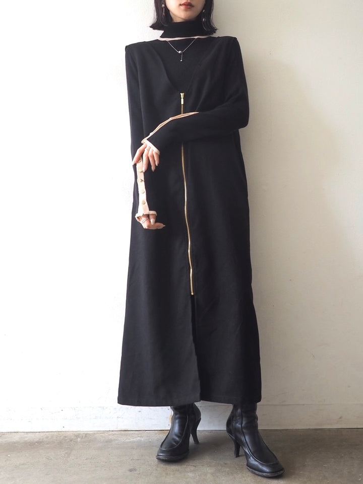 2WAY zip design dress/Black