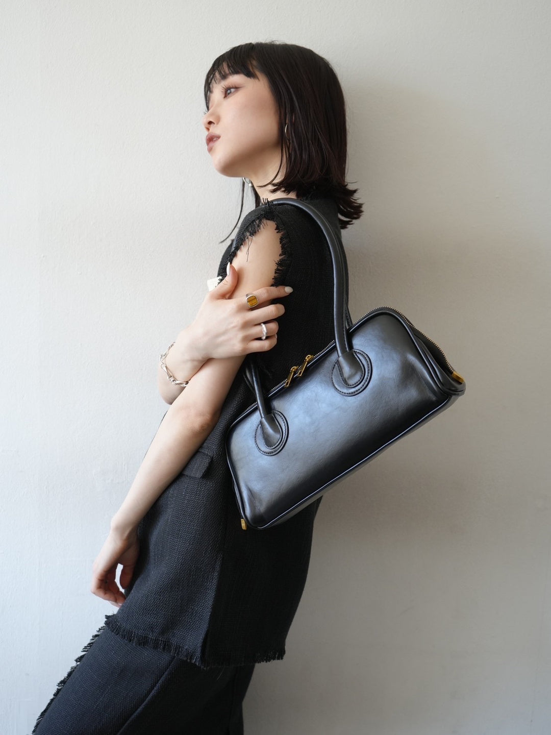 [Pre-order] Square one-shoulder bag/black