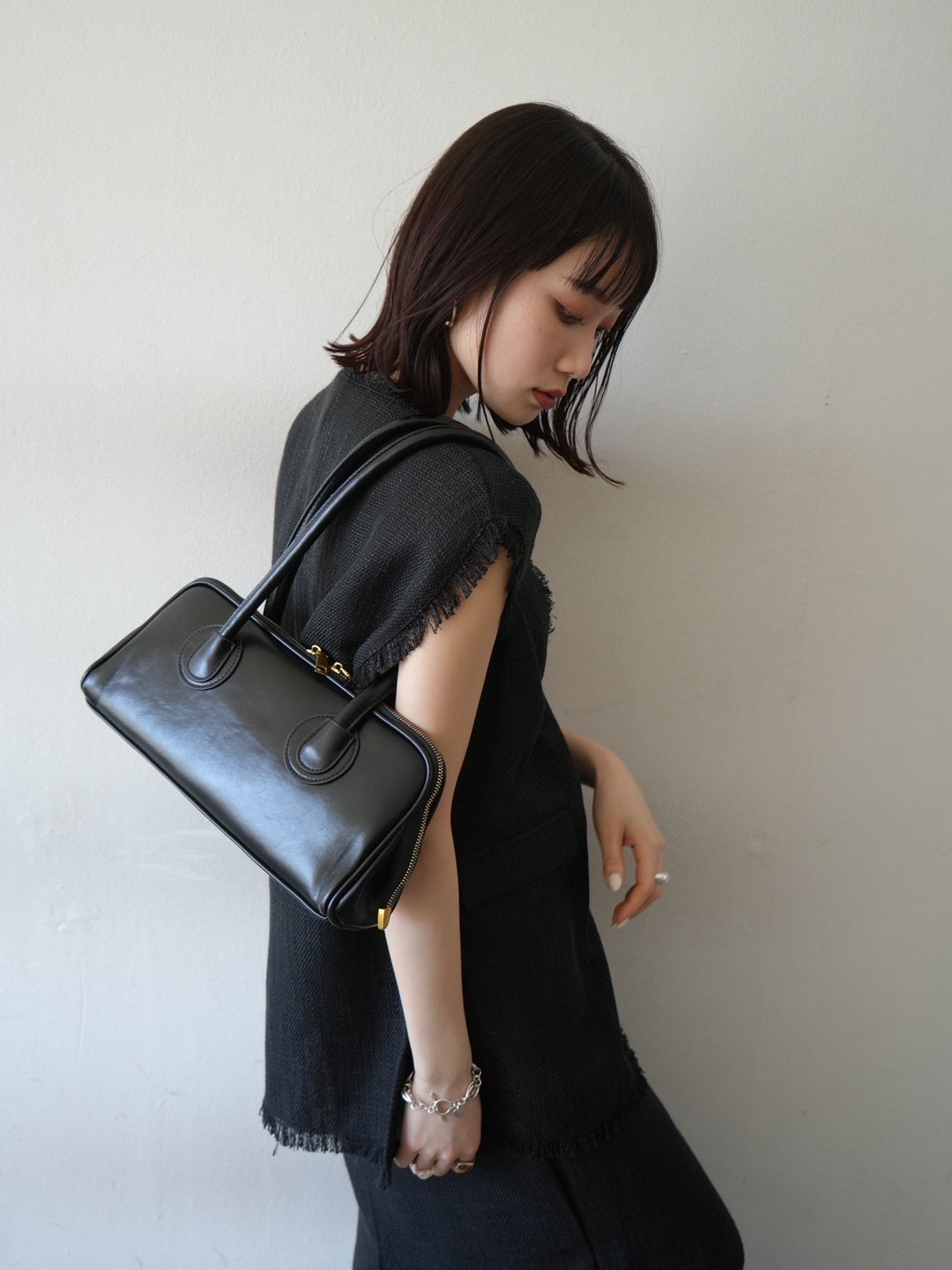 [Pre-order] Square one-shoulder bag/black