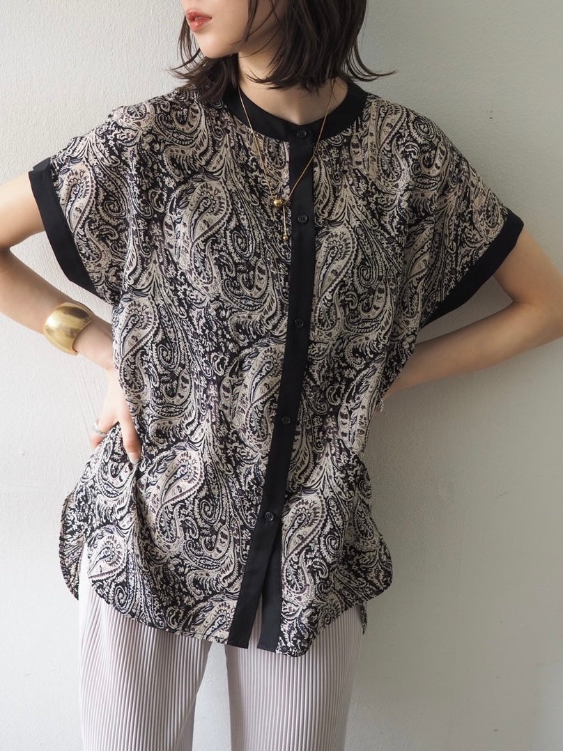 ペイズリーブラウス レディース 大人 モード 袖を通すだけで着映えるペイズリーブラウス