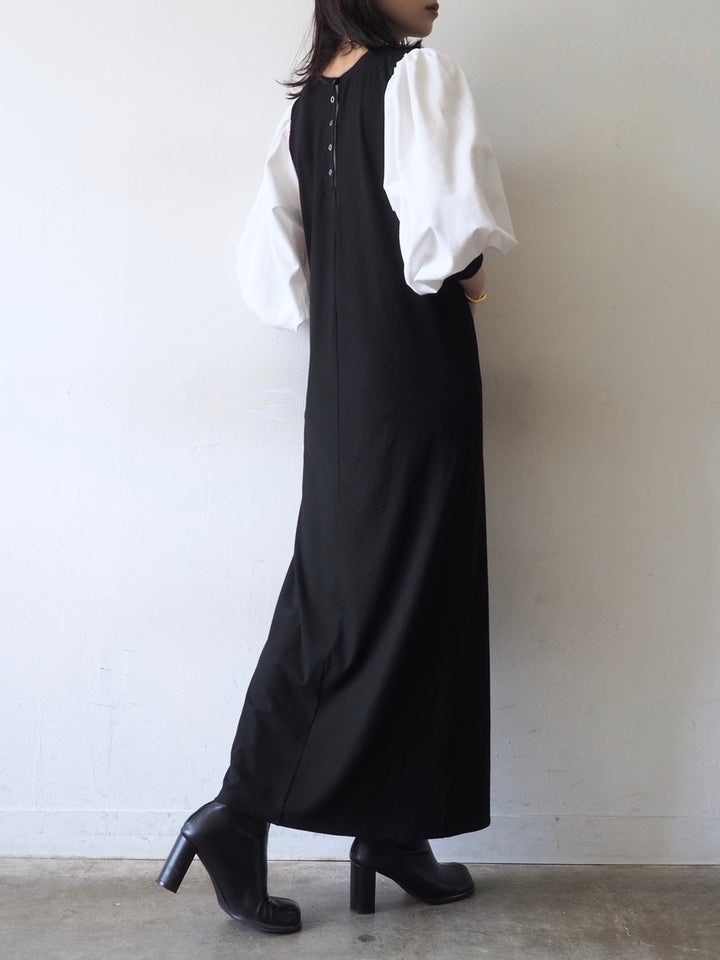[Pre-order] 2-way sleeve cut dress/black