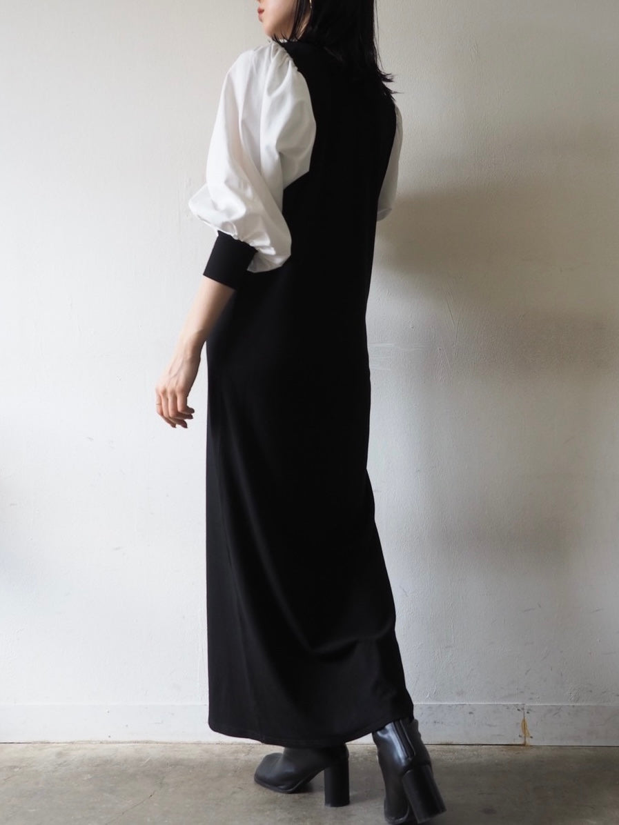 [Pre-order] 2-way sleeve cut dress/black